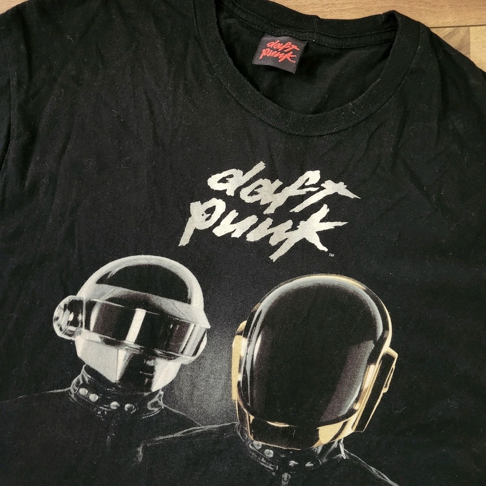 VTG Y2K Official Daft Punk Limited Edition Duo Graphic Black T Shirt Large